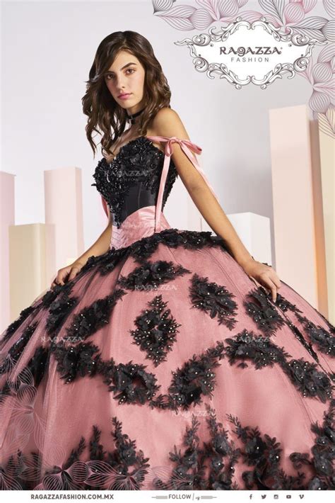 Ragazza Collection Black Quinceanera Dress W Pink Sash Quincedresses