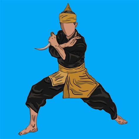 Vektor Pencak Silat Pencak Silat Gambar Tengkorak Desain Vektor