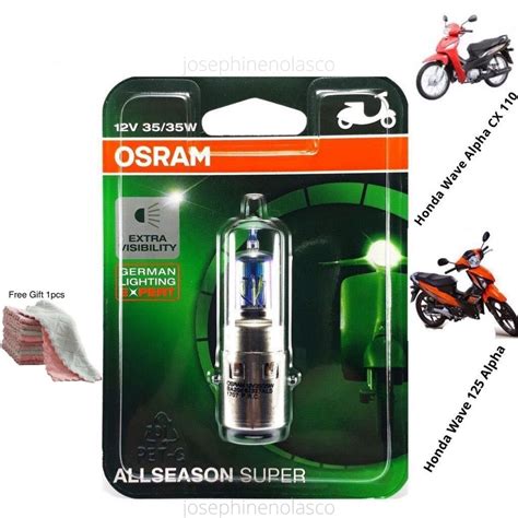 Osram Motorcycle Headlight Bulb B35 Ba20d All Season For Honda Wave 125