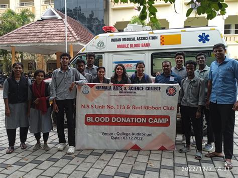 Blood Donation Camp Nirmala Arts And Science College Mulanthuruthy