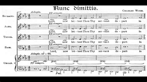 Charles Wood Nunc Dimittis In C Minor W Score Youtube