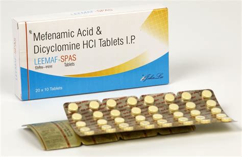 Johnlee Mefenamic Acid Dicyclomine Hcl Tablets Packaging Size X