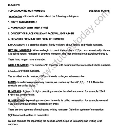 Cbse Class Mathematics Knowing Our Numbers Worksheet Set A