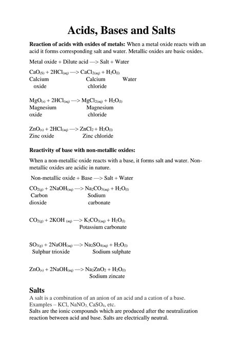 Solution Acid Base And Salt Studypool Worksheets Library