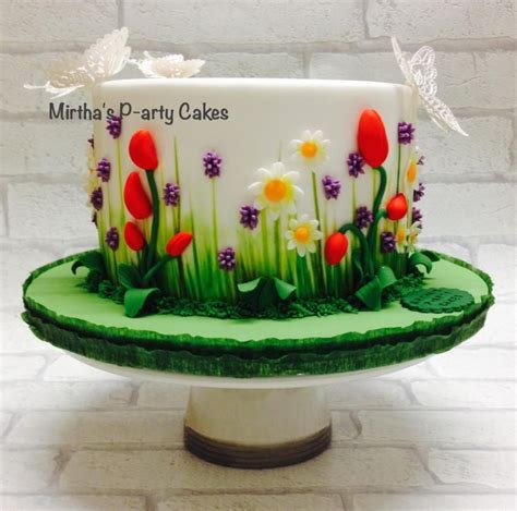 Spring Flowers Cake By Mirthas P Arty Cakes Pretty Cakes Cute Cakes