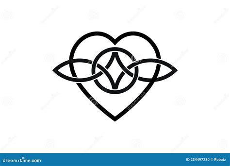 Celtic Love Knot Intertwined Heart Shape And Triquetra Everlasting