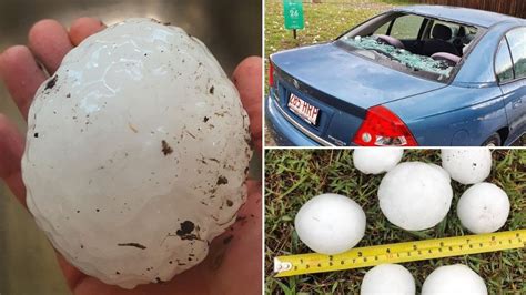 Brisbane Weather Super Cell Fury Nine Storm Cells 13cm Giant Hail