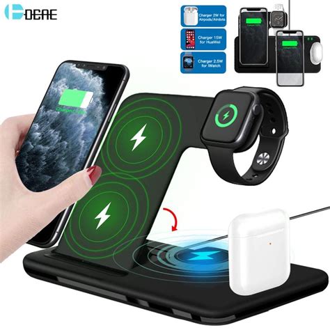 15W Qi Fast Wireless Charger Stand For IPhone 11 12 X 8 Apple Watch 4