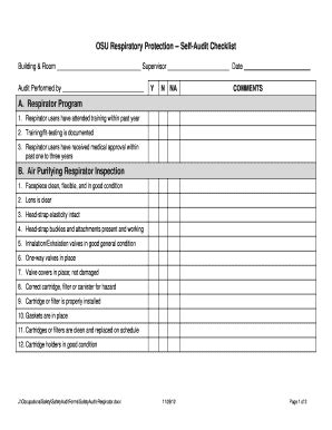 Fillable Online Oregonstate Osu Respiratory Protection Self Audit