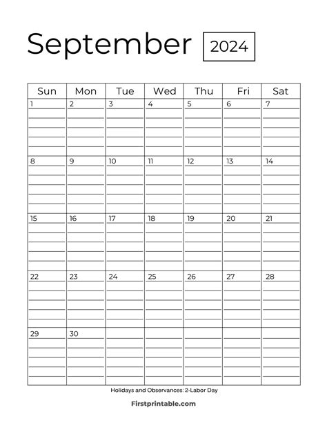 September Calendar 2024 Printable Pdf With Lines Deanna Jeanelle