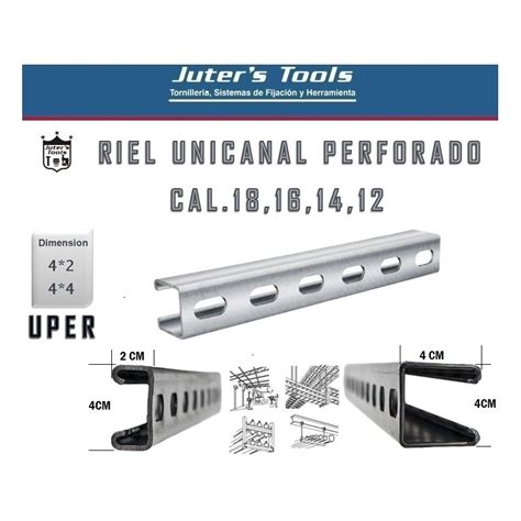 RIEL UNICANAL PERFORADO CAL 18 16 14 12