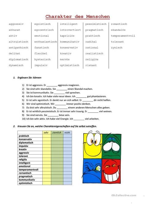 Charakter Des Menschen Lernen Tipps Schule Deutsch Lernen Text Auf