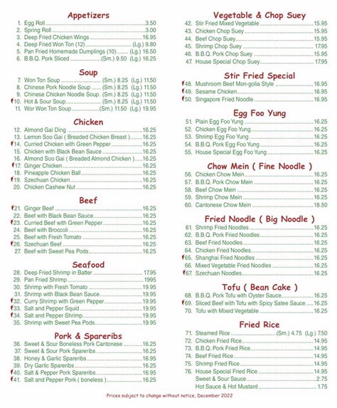 Menu At Wok And Roll Restaurant Taber