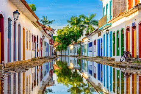 Street Of Historical Center In Paraty Rio De Janeiro Brazil Paraty