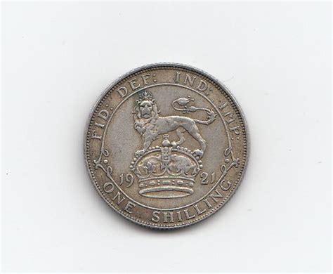 1921 King George V Silver Shilling M J Hughes Coins
