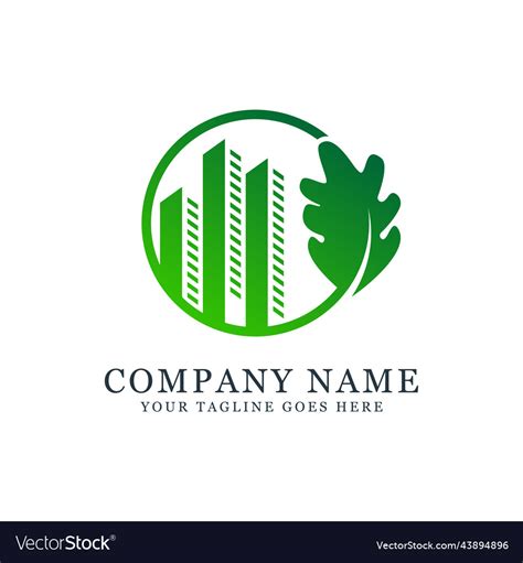 Green building construction logo design Royalty Free Vector