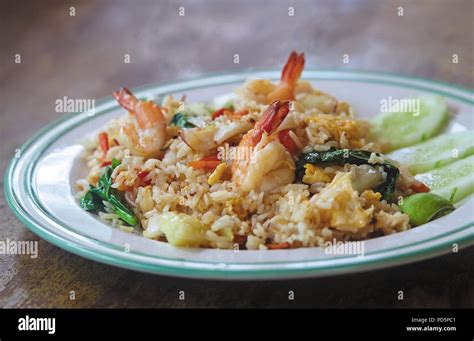 Fried Rice With Seafood In Thai Style Stock Photo Alamy