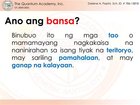 Pilipinas Bilang Isang Bansa PPT