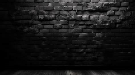 Premium AI Image | Black brick wall and floor in a dark room