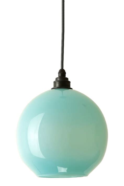 Opaque Celadon Globe Hand Blown Glass Pendant Lights Custom Lighting Fixtures By Al Blown