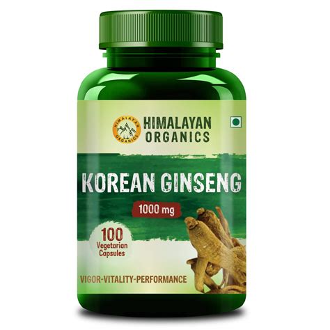 Himalayan Organic Korean Red Ginseng 1000mg For Men Supports Brain