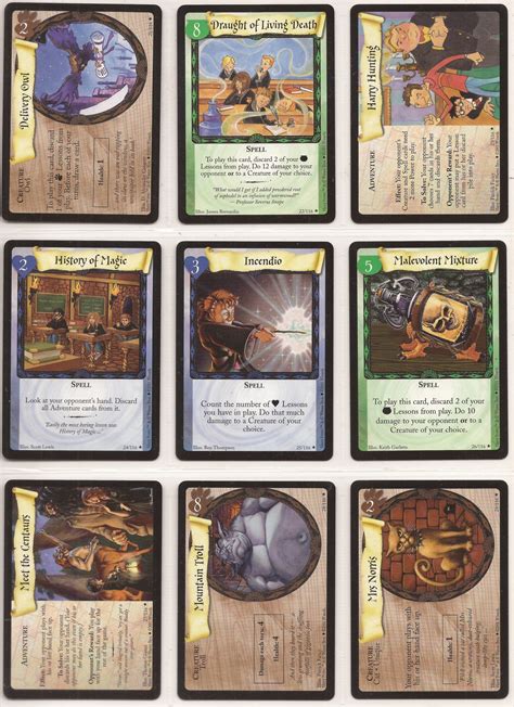 Harry Potter Tcg Complete Set Of 18 Rare Cards The Card Trove