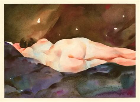 Original Aquarell Akt Gem Lde Watercolour Art Painting Nude Erotic