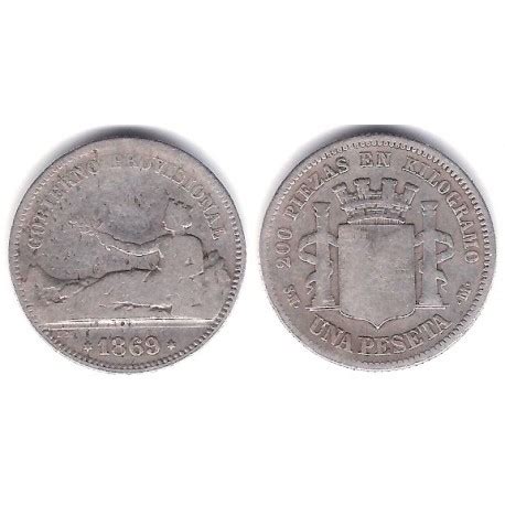 Gobierno Provisional 1869 1 Peseta BC BC Plata Ceca De Madrid SN