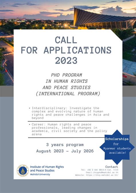 Call for Applications 2023 – Mahidol University