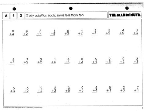 Minute Math Worksheets Math Adding Multiplication Drills S