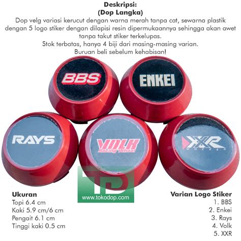 Jual Tutup Dop Velg Kerucut Merah Bbs Enkei Rays Volk Xxr Resin Cover