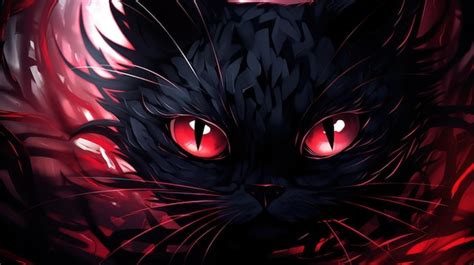 Premium AI Image A Black Cat With Red Eyes