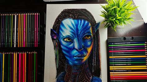 Avatar Neytiri Pencil Colour Drawing Part 3 YouTube