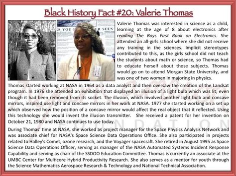 Valerie Thomas: Inventor of the Illusion Transmitter