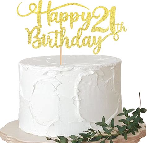 Rsstarxi 1 Pack Happy 21th Birthday Cake Topper Glitter Number 21 Twenty One Years