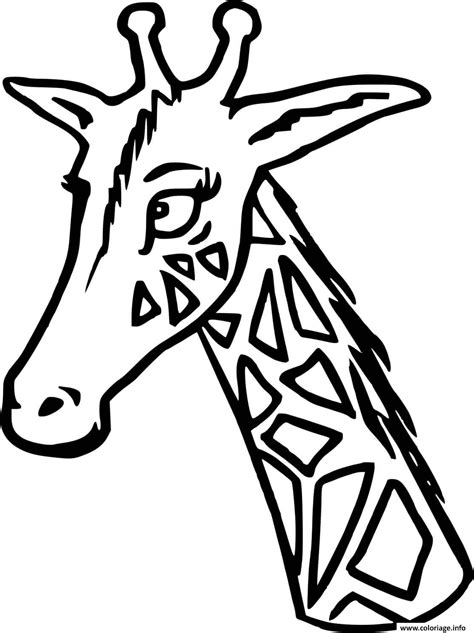 Coloriage Une Tete De Girafe Avec Son Cou Jecolorie