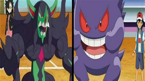 Ash Gengar Vs Marnie Grimmsnarl Pokemon Journeys Episode 99