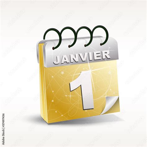 Vecteur Stock Vecteur Calendrier Er Janvier Adobe Stock