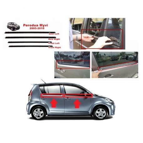 Pcs Perodua Myvi Outer Door Glass Window Outer Moulding