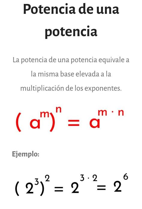 Potencia De Una Potencia Lecciones De Matemáticas Blog De