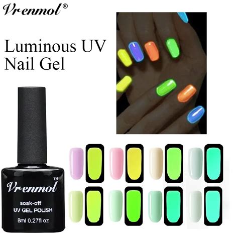 Vrenmol Ml Fluorescent Luminous Gel Nail Polish Glow In Dark Neon