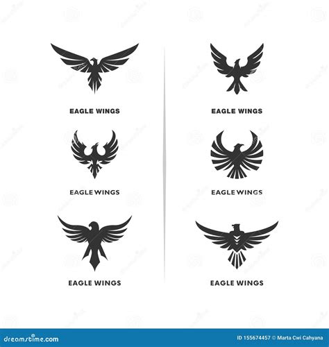 Eagle Logo Icon Design. Stylized Eagle Spreads Its Wings On A Shield. Cartoon Vector ...