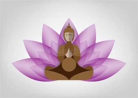 Buddha Adagiato Sul Fiore Di Loto Illustrazione Vettoriale Esoterica