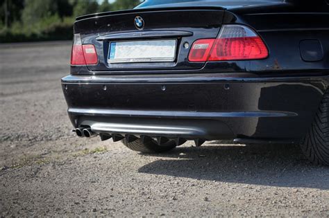 E46 M Sport Rear Bumper Skirt Lower Diffuser With Fins Ribs Shark In Diffusers Skirts