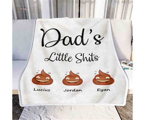 Personalized Funny Dad Blanket Custom Names Blanket Funny Etsy