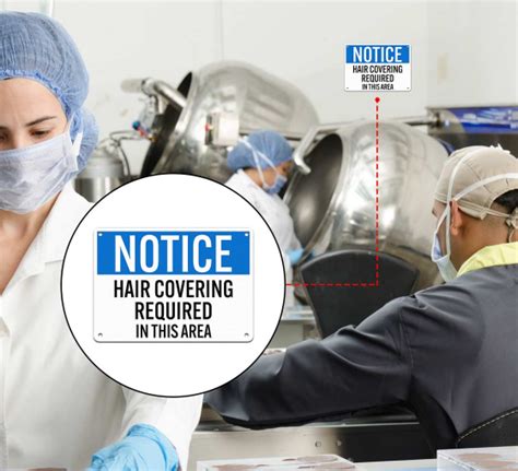 Osha Hair Covering Required In This Area Plastic Sign