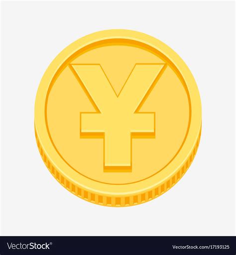 Chinese yuan or japanese yen symbol on gold coin Vector Image