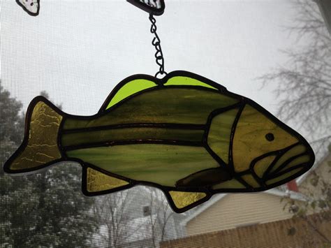 Handmade Custom Signed Largemouth Bass Stained Glass