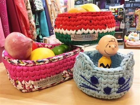 Baskets Made From Recycled Tshirt Yarn All Hand Crocheted By