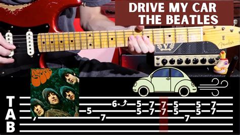 Drive My Car The Beatles Guitar Coverlesson Tab Youtube